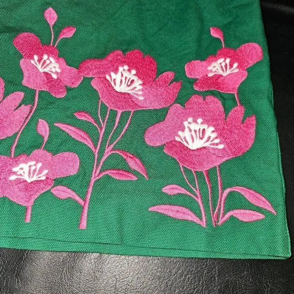 Boden‎ Womens Green Pink Embroidered Flower Skirt 4 - Picture 3 of 5